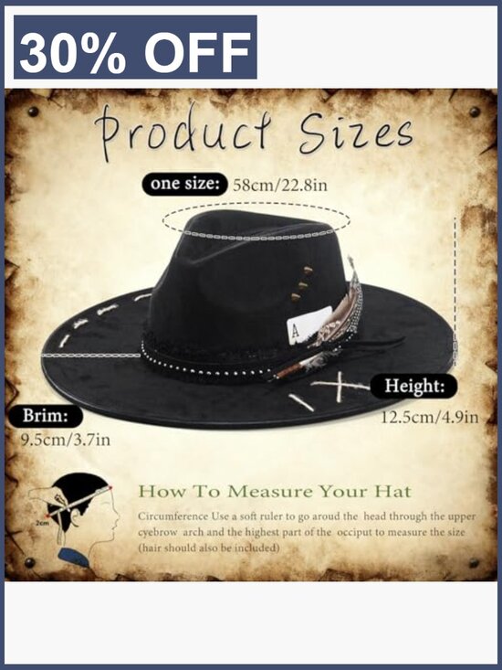 Wide Brim Fedora Hat for Women Men, Suede Dress Hat, Cowboy Western Style main image 4